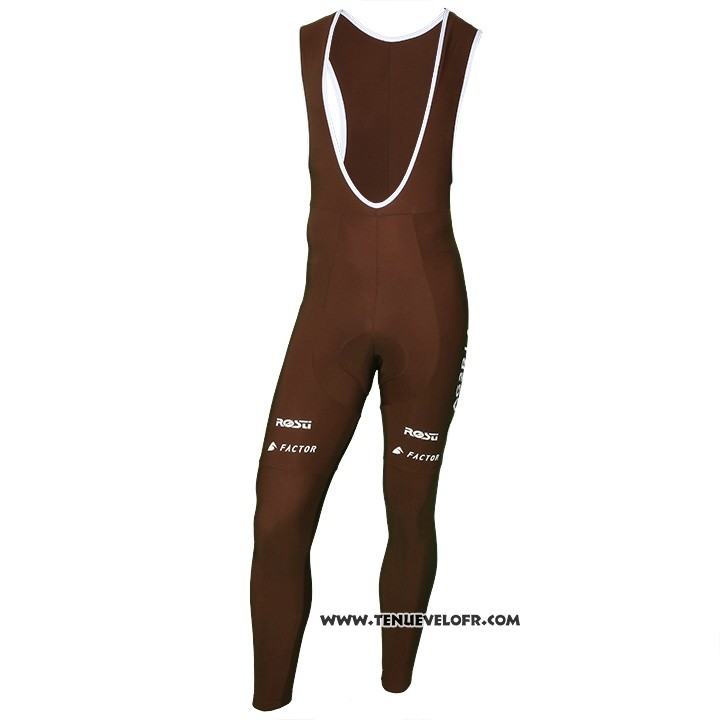 2018 Maillot Ciclismo Ag2r La Mondiale Marron Manches Longues et Cuissard